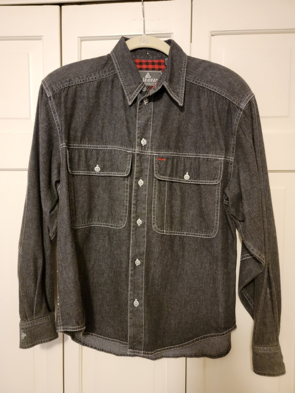 Women's Light Black Button-Down Shirt Size M EUC